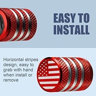 Kit 5 Tampas de Válvula de Pneu Metal com Forro Plástico - Bandeira Americana - Antivazamento e Antiferrugem para Carros, Caminhões e Motos - imagem 5