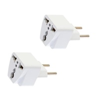Kit 2 Adaptadores Tomada Universal Europa/UK para Brasil 10A Bivolt - Viagem e Eletroportáteis - imagem 2