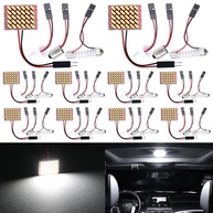 Kit 10 Painéis LED 30SMD 4014 Branco Puro 6500K - Iluminação Interna Automotiva DC 12V com Adaptadores T10/BA9S/Festoon - imagem 2
