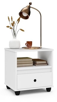 Kit 2 Mesas de Cabeceira Retro com Gaveta – Design Moderno para Quarto e Cama - imagem 5