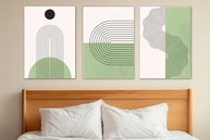 Kit 3 Quadros Decorativos Canvas 40x50 cm | Arte Abstrata Moderna para Sala, Quarto e Corredor - imagem 3