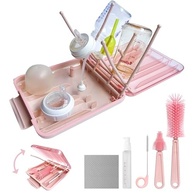 Kit Limpeza Mamadeira 7 em 1 com Escovas Silicone - Completo e Portátil - imagem 2