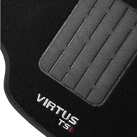 Jogo de Tapetes Carpete Automotivo Virtus TSI 2019-2022 Preto Bordado - Kit 5 Peças Encaixe Perfeito - imagem 2