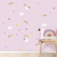 Kit de Adesivos Unicórnio para Quarto Infantil - Decoração Fofa e Segura - imagem 1
