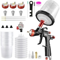 RRJ Kit Premium de Pistola de Ar LVLP A610 - Pintura Profissional com Bicos, Regulador e Tintas Inclusas - imagem 2