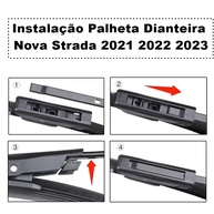 Kit 2 Palhetas Limpador Parabrisa Silicone Nova Strada 2021-2023 Dianteiro - imagem 5