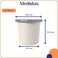 Kit Balde e Bacia de Limpeza Flow Bege 5L e 8,5L com Graduação e Bico Direcionador - imagem 3