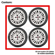 Kit 4 Calotas Fiat Palio, Siena e Punto Aro 15 Prata - Design Moderno e Proteção - imagem 4