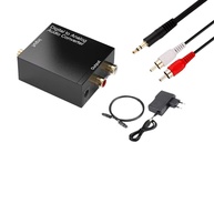 Conversor Áudio Digital Toslink/Coaxial para RCA Estéreo - Kit Completo com Cabos e Fonte - imagem 1