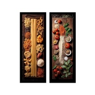 Kit 2 Quadros Decorativos para Cozinha Italiana - Moldura Preta com Vidro e Papel Fotográfico - imagem 2