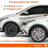 Kit 4 Calotas Aro 14 Fiat Argo 17-20 Prata Cubo Baixo Grid - Design Esportivo e Proteção - imagem 3