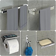 Kit Acessórios Banheiro Inox 5 Peças MAX – Design e Durabilidade - imagem 1