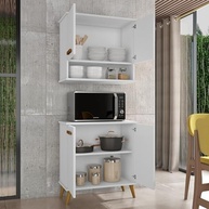 Kit de Cozinha Mavi – Balcão + Armário Aéreo Moderno para Ambientes Compactos (Branco) - imagem 4