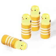 Kit 4 Tampas Válvula Pneu Amarelo Pintinho - Liga de Alumínio Universal - imagem 1