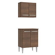 Kit Armário Aéreo + Balcão 64cm Emilly Madesa: Espaço e Estilo na Sua Cozinha - imagem 1