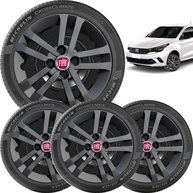 Kit 4 Calotas Fiat Argo Aro 14" Grafite 2021 - Design Esportivo e Proteção - imagem 1