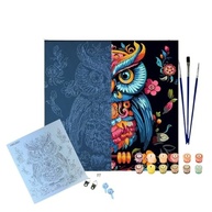 Pintura Numerada Arte e Terapia 30x30cm - Coruja | Kit Relaxante para Criatividade e Bem-Estar - imagem 2