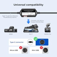 Kit Hardwire AZDOME Type-C 12V-24V com Porta USB e Monitoramento 24h para Dashcams - imagem 4