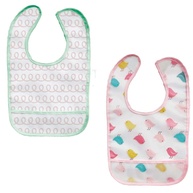 Buba Kit 2 Babadores Impermeáveis com Bolso Passarinho Colorido - Proteção e Estilo para Bebês - imagem 1
