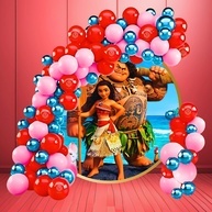 Kit Balões Moana: 150 Bexigas Rosa, Vermelho e Azul - imagem 1