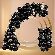 Kit Balões Preto e Dourado: 125 Bexigas! - imagem 1