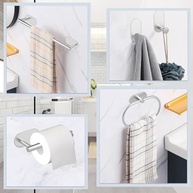 Kit Acessórios para Banheiro em Aço Inox 304 com Fixação Adesivo 3M - 6 Peças Modernas e Resistentes - imagem 5