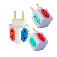 Kit 3 Adaptadores Tomada Benjamin Cubo 3D: 4 Entradas, Bivolt 10A/20A - imagem 1
