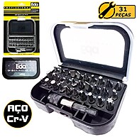 Kit Bits Parafusadeira 31 Peças Cr-V: Precisão Profissional - imagem 1