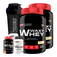 Kit Bodybuilding: Whey, BCAA, Creatina + Coqueteleira - imagem 1