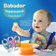 Babador Impermeável com Bolso Coletor de Migalhas para Bebês - Kit 2 Peças Comtac Kids - imagem 4