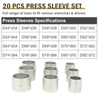 Kit 28 Peças Ferramenta Profissional Press & Pull para Remover Rolamentos, Buchas e Vedações - imagem 4