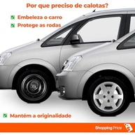 Kit 4 Calotas Meriva Aro 14 Prata - Design Grid Cubo Baixo e Fixação Segura - imagem 3