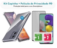 Kit Premium Motorola Moto G35: Capa Anti-Impacto Transparente + Película Cerâmica 9D (Privacidade Opcional) - imagem 3