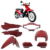 Kit Carenagem Biz 100 2002/2003 Vermelho – 7 Peças - imagem 1