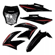 Kit Carenagem Bros 150 2013/2014 Preta com Adesivos - imagem 1