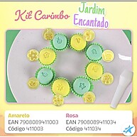 Kit Carimbos Jardim Encantado – 9 Peças Rosa para Doces e Artes - imagem 1