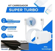 Kit Carregador Turbo Premium® Tipo C + Cabo: Carga Rápida para iPhone, Android e Mais! - imagem 3