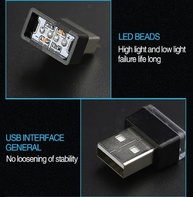 Kit 6 Lâmpadas LED USB Carro: Luz Noturna Decorativa e Atmosfera Automática - imagem 5