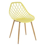 Kit 2 Cadeiras Clarice Cloe em Polipropileno e Metal - Design Moderno para Sala de Jantar, Cozinha, Varanda e Jardim - Amarelo - imagem 4