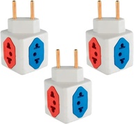 Kit 3 Adaptadores de Tomada Cubo Colorido 4 Saídas - 10A/20A - imagem 1