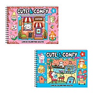 Kit Colorir Cute & Comfy: 2 Livros Holográficos - imagem 1