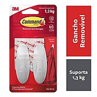 Kit com 4 Ganchos Adesivo Command 3M – Prenda até 1,3kg sem furar - imagem 1