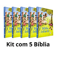 Kit com 5 Bíblias Infantil Brochura – Ensine a Fé com Ilustrações - imagem 1