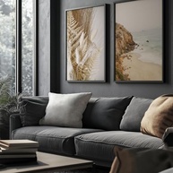Kit 2 Quadros Decorativos Natureza Seco Bege - Estilo Praia Costeira com Moldura Minimalista - imagem 4