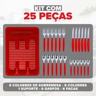Kit de Talheres 25 Peças em Aço Inoxidável com Acabamento Polido – Design Moderno e Durabilidade Premium - imagem 4