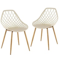 Cadeiras Clarice Cloe - Kit com 2 Unidades em Polipropileno e Metal - Estilo Moderno para Sala de Jantar, Cozinha, Varanda e Cafeteria - Nude - imagem 2