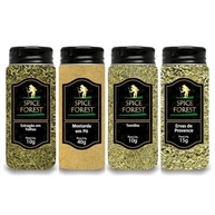 Sabores da França Kit com 4 Temperos Linha Premium: Estragão, mostarda em Pó, Tomilho e Ervas de Provence - Frasco de Vidro Spice Forest - imagem 3