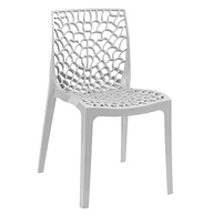 Cadeiras Gruvyer - Kit com 4 Unidades em Polipropileno com Encosto Moderno para Sala, Cozinha, Varanda e Jardim - Cinza Claro - imagem 4