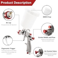 RRJ Pistola de Pulverização LVLP R500 Premium - Kit Completo com Bicos e Regulador para Pintura Automotiva e DIY - imagem 3