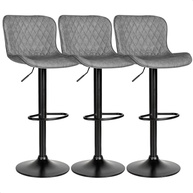Kit 3 Banquetas Giratórias com Encosto - Design Moderno em Couro Sintético para Cozinha Americana - imagem 1